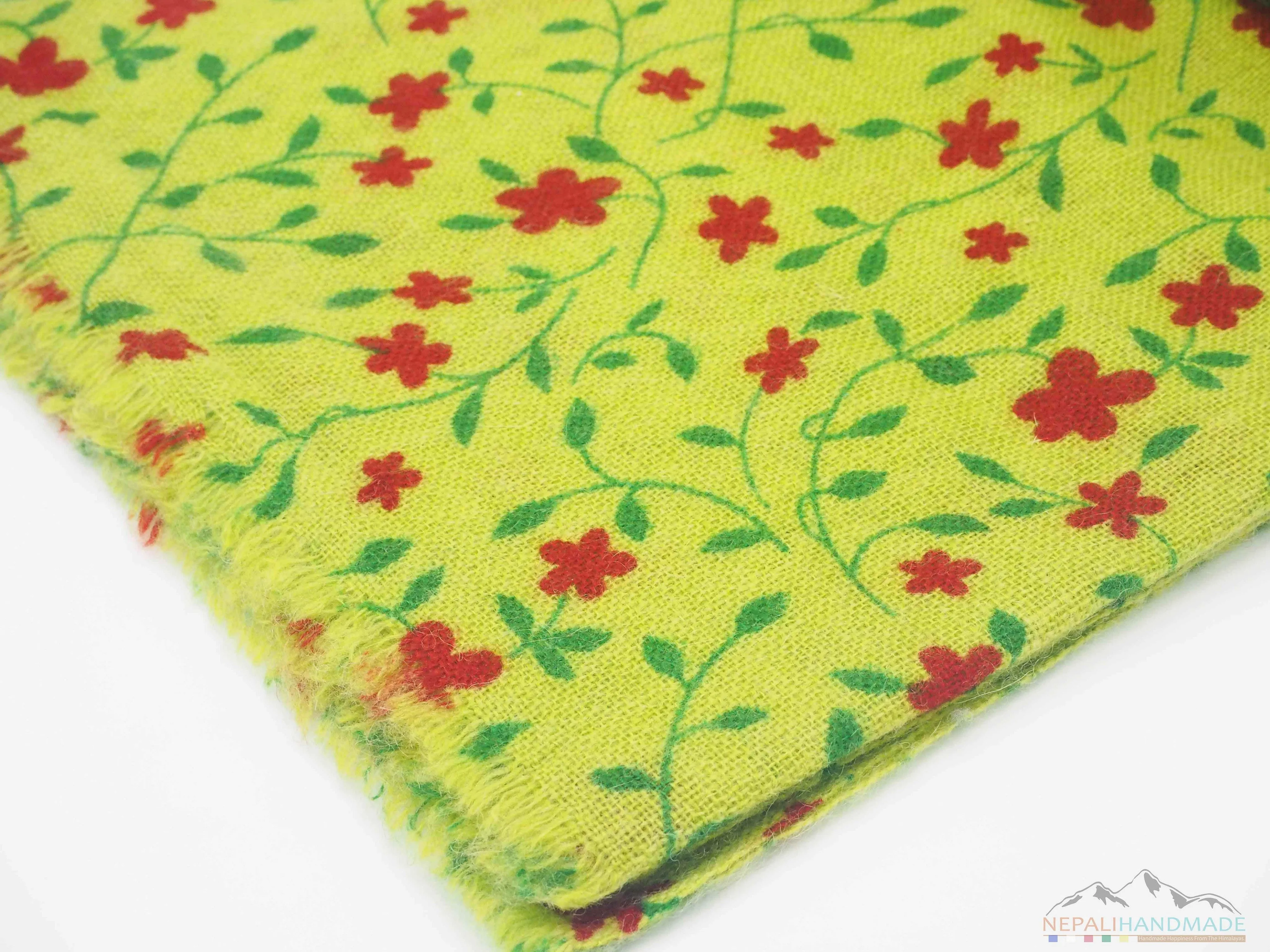 100% Cashmere Red Hibiscus Pashmina Shawl/Scarf
