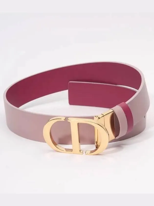 30 Montaigne 35mm Smooth Calfskin Reversible Belt Pink