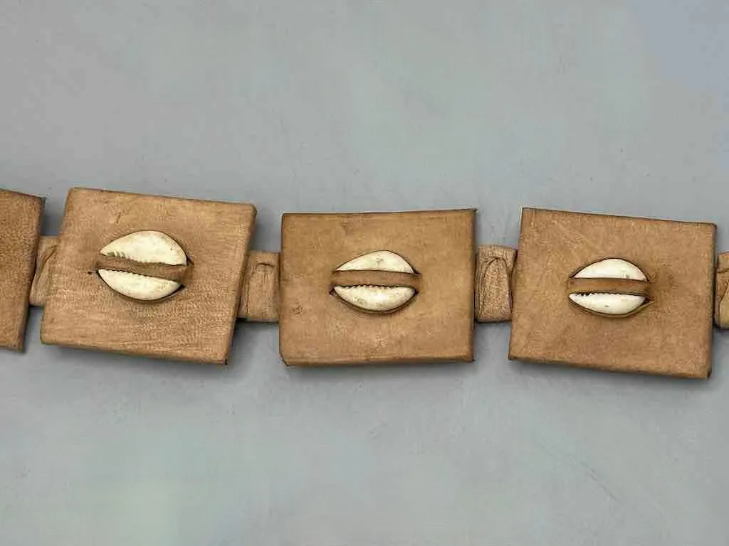 African Cultural Real Cowrie Shell-Leather Medallions Belt - 6 colors