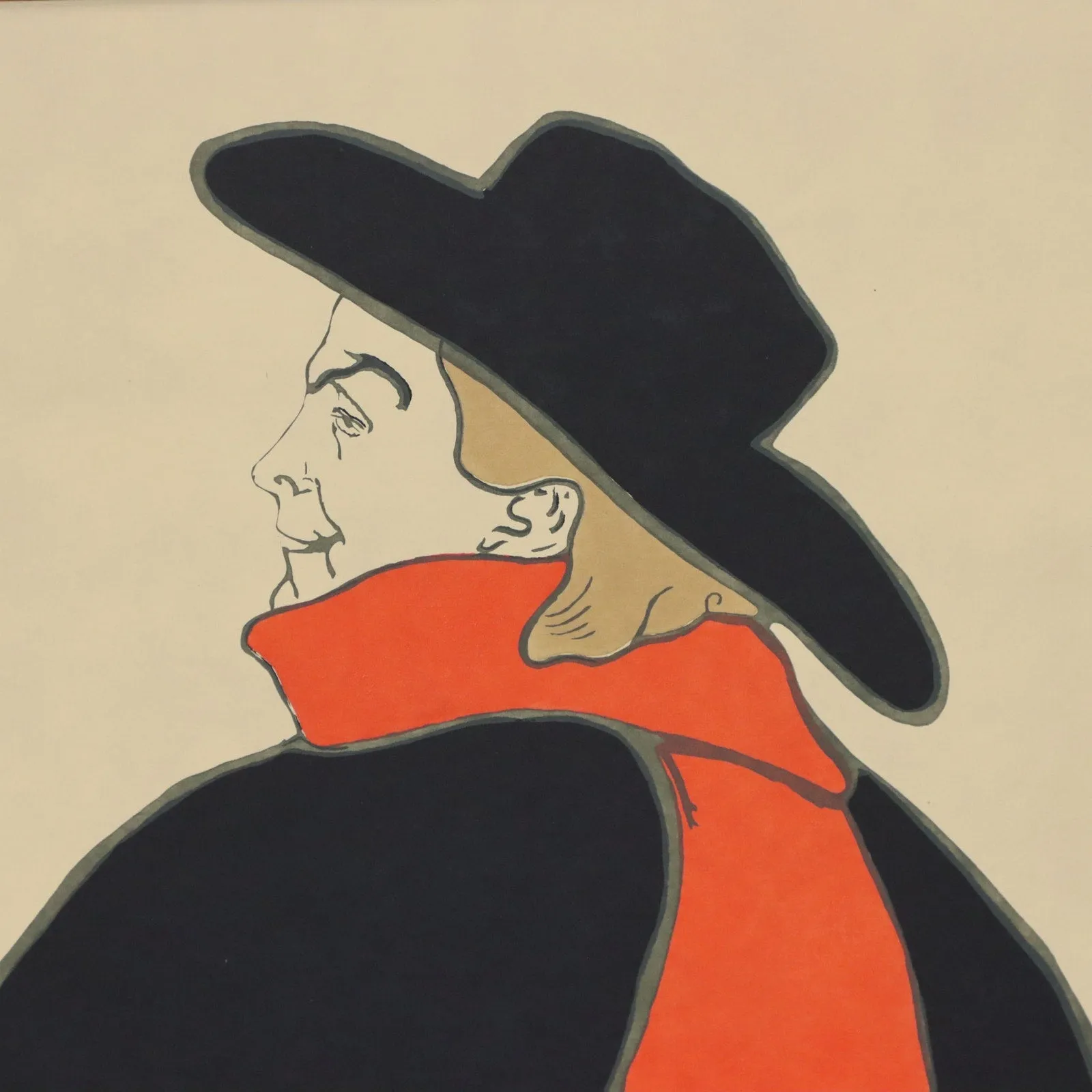 Aristide Bruant dans son Cabaret Toulouse-Lautrec Serigraph 29x23 Matted