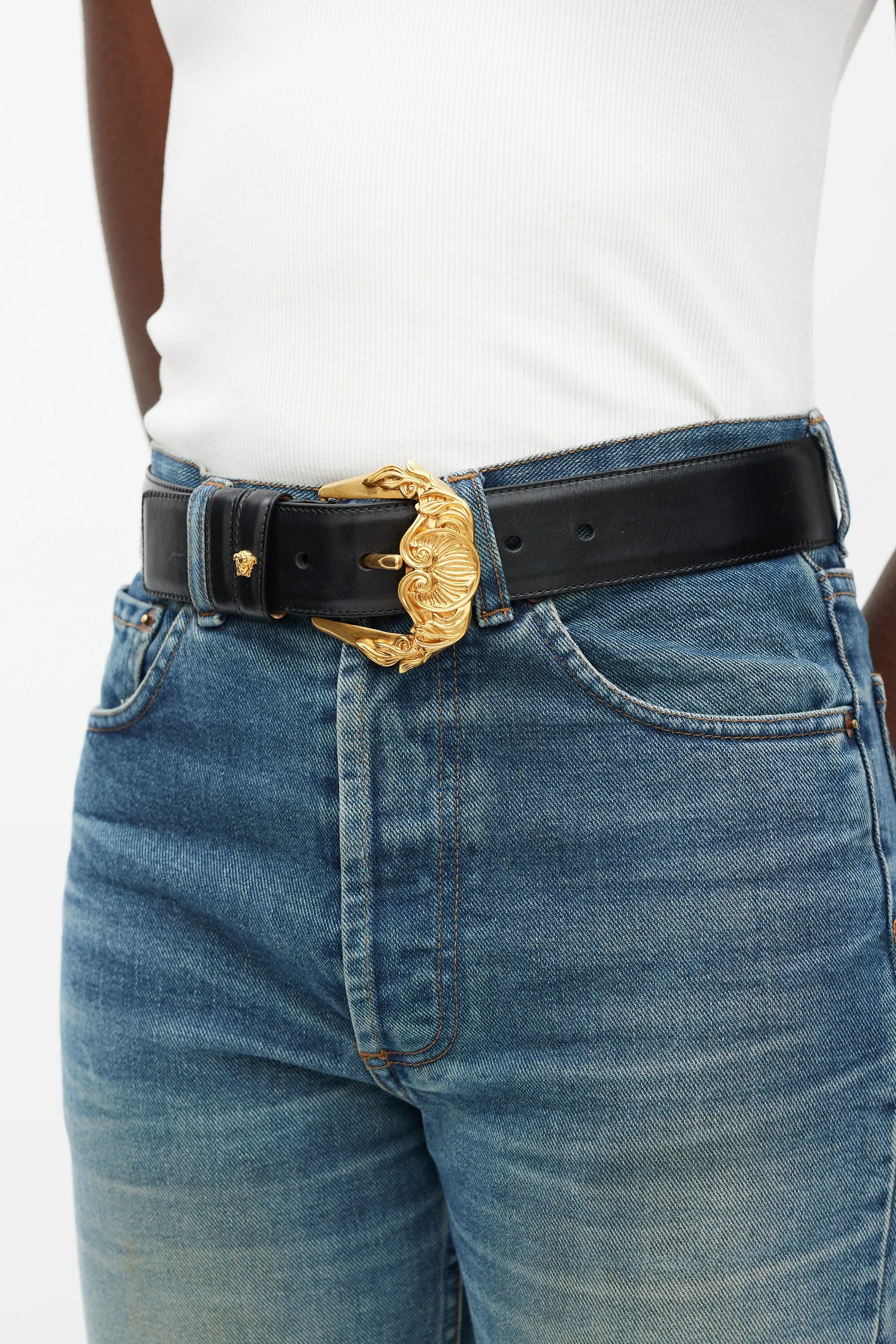 Black & Gold Baroque Buckle Belt