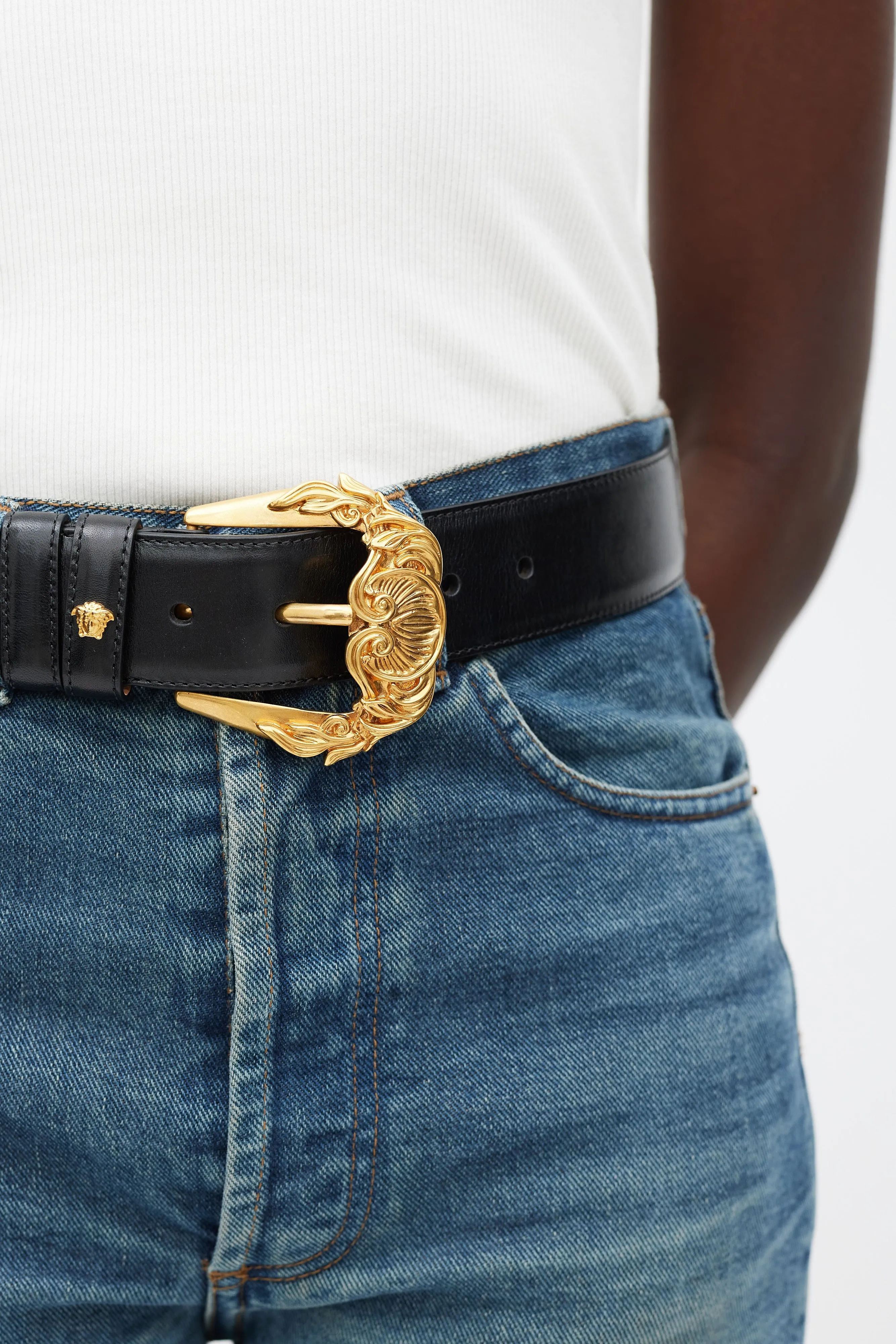 Black & Gold Baroque Buckle Belt