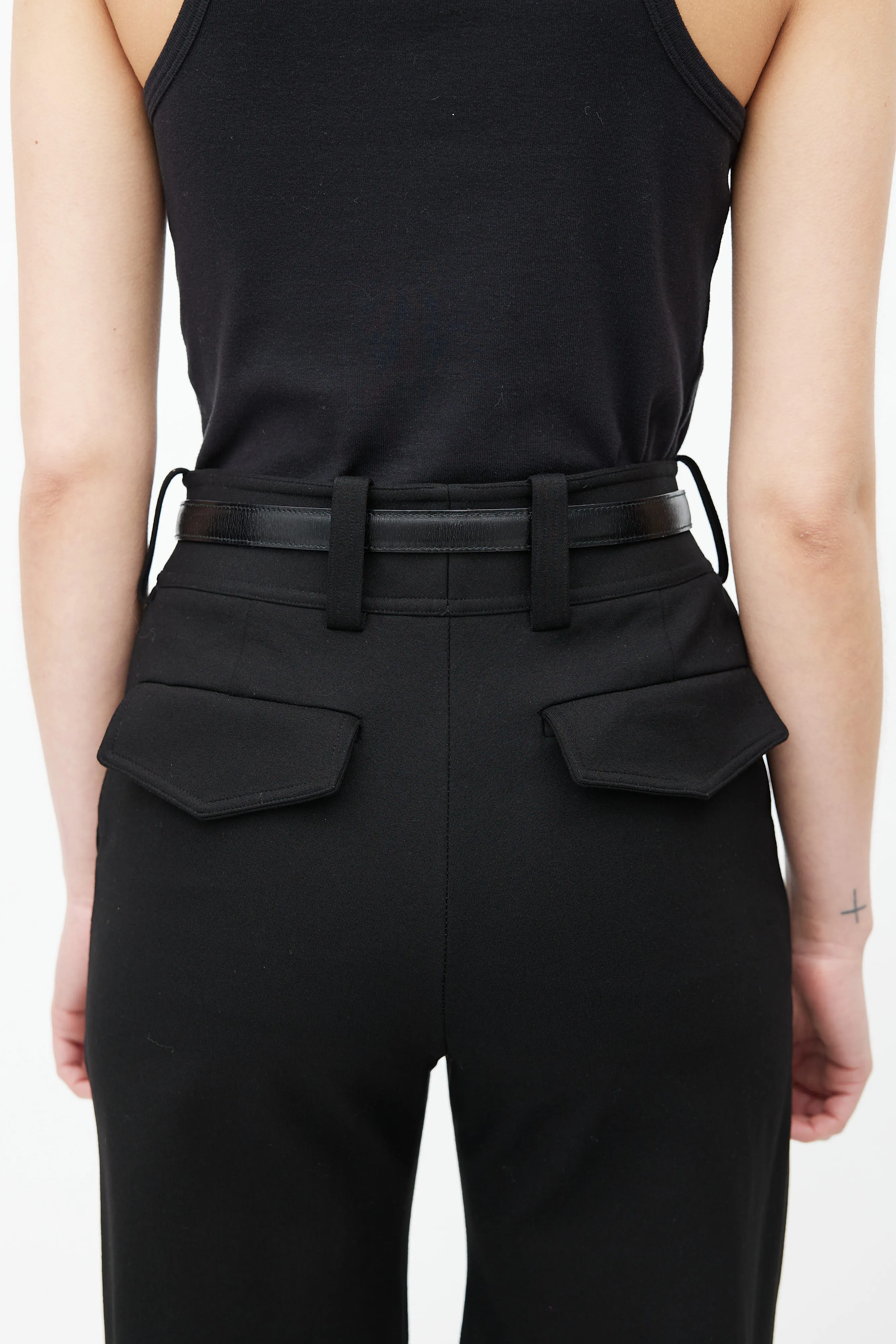Black & Gold H Buckle Belt