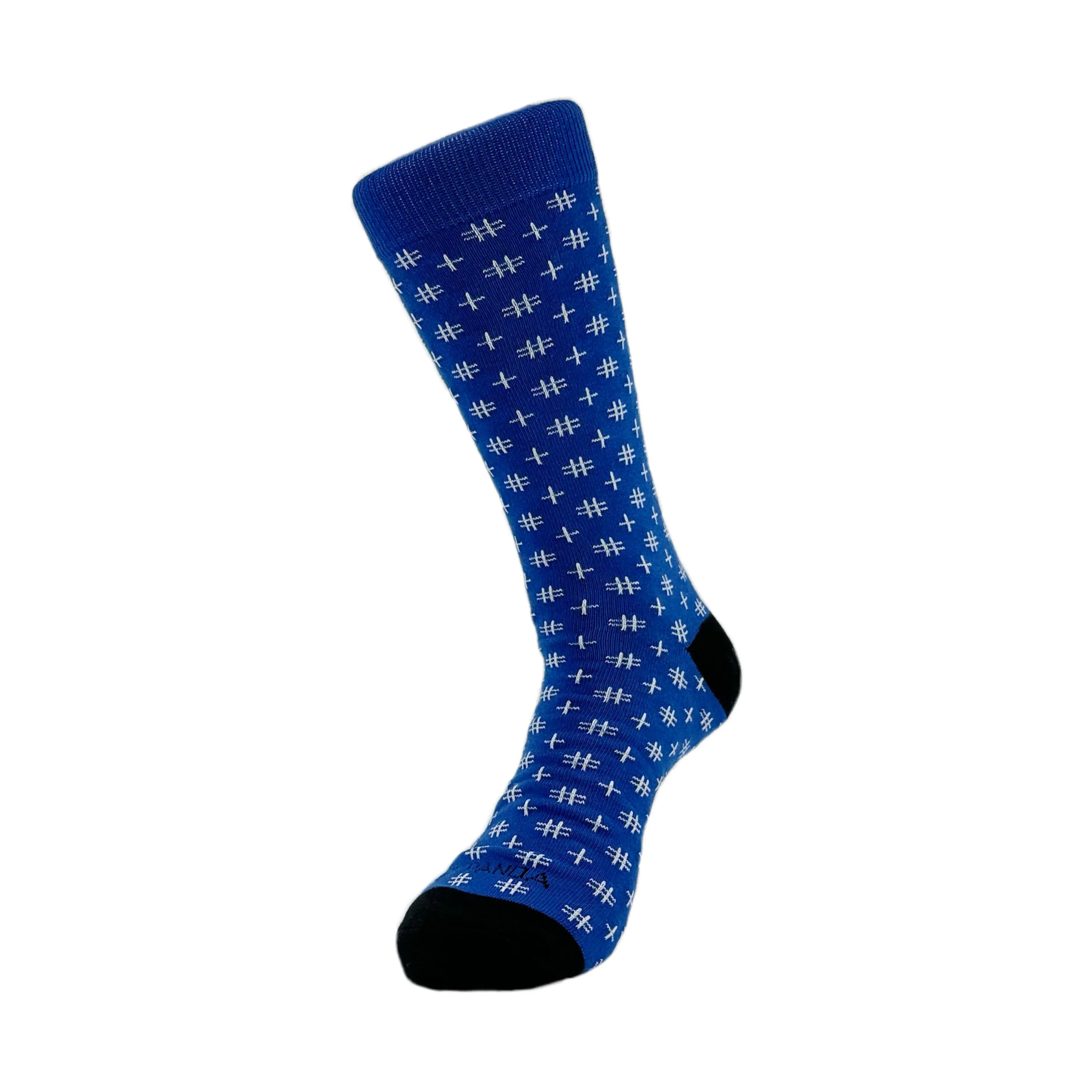 Blue Hashtag Patterned Socks from the Sock Panda