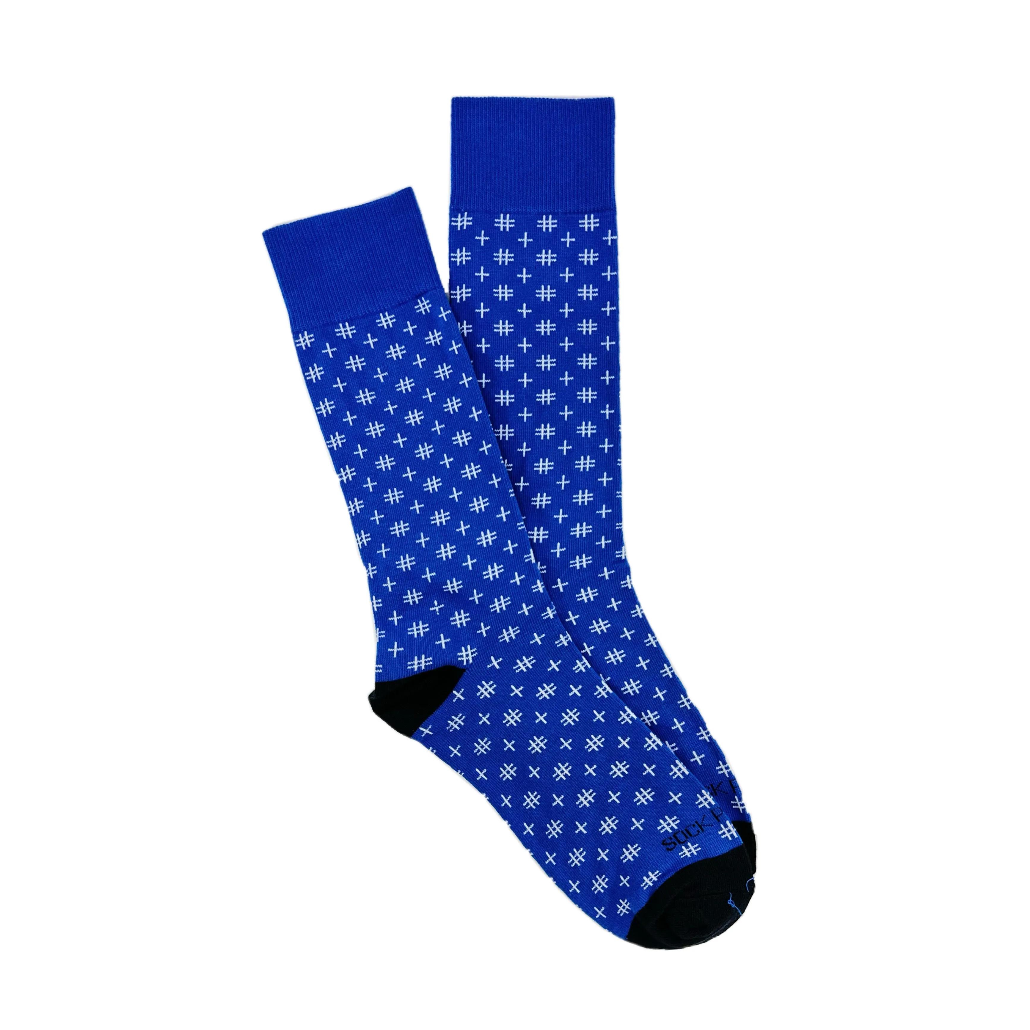 Blue Hashtag Patterned Socks from the Sock Panda