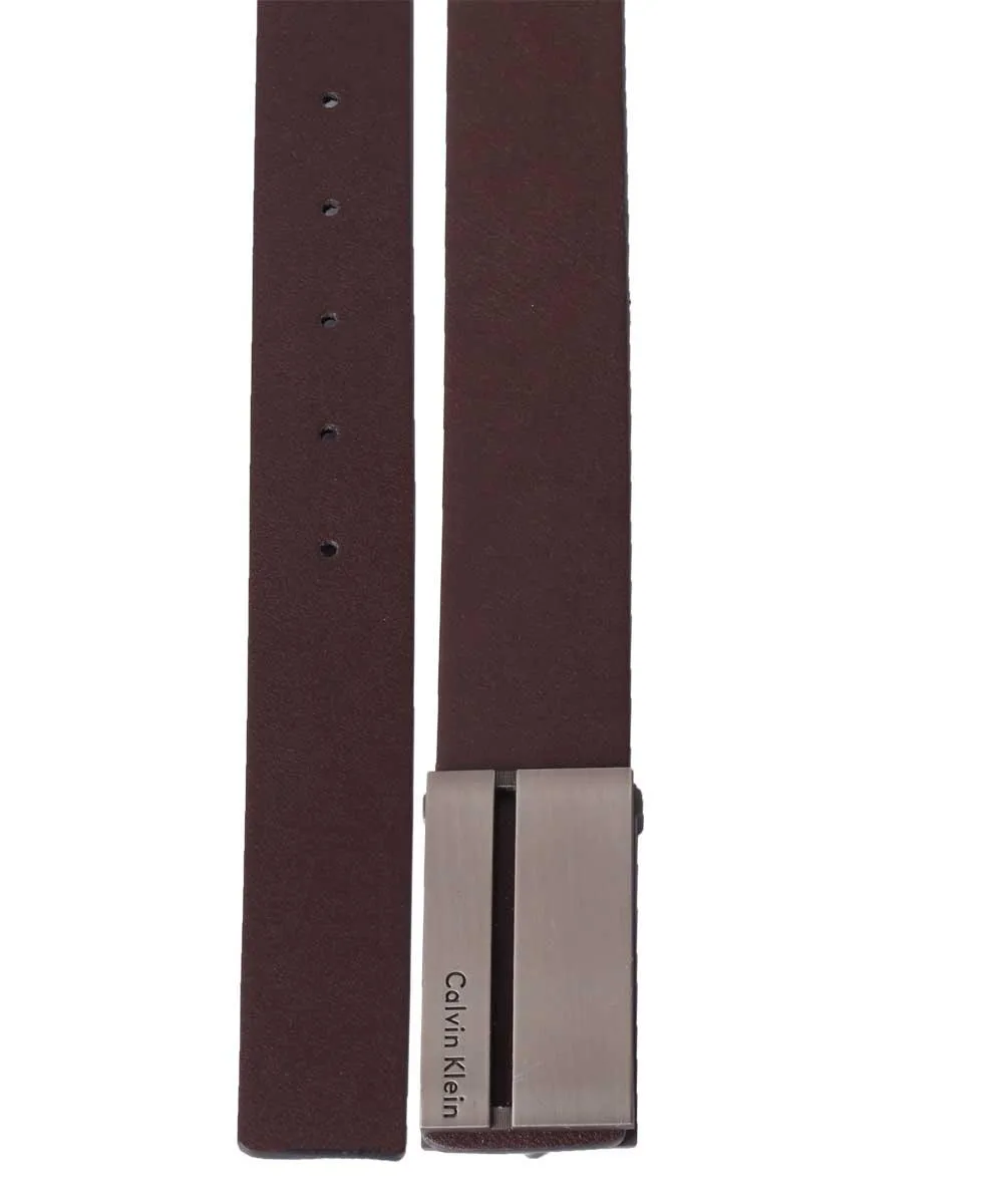 Calvin Klein CK Ceinture Homme Buckle Brown Leather Belt