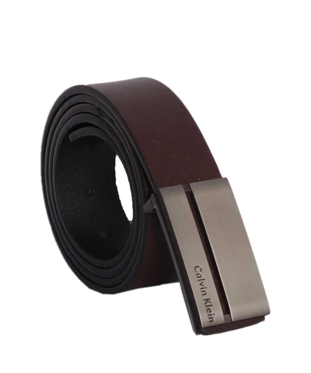 Calvin Klein CK Ceinture Homme Buckle Brown Leather Belt