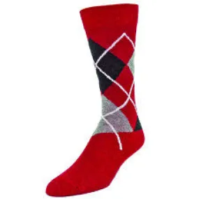 Carl Red Argyle Socks (Men's)