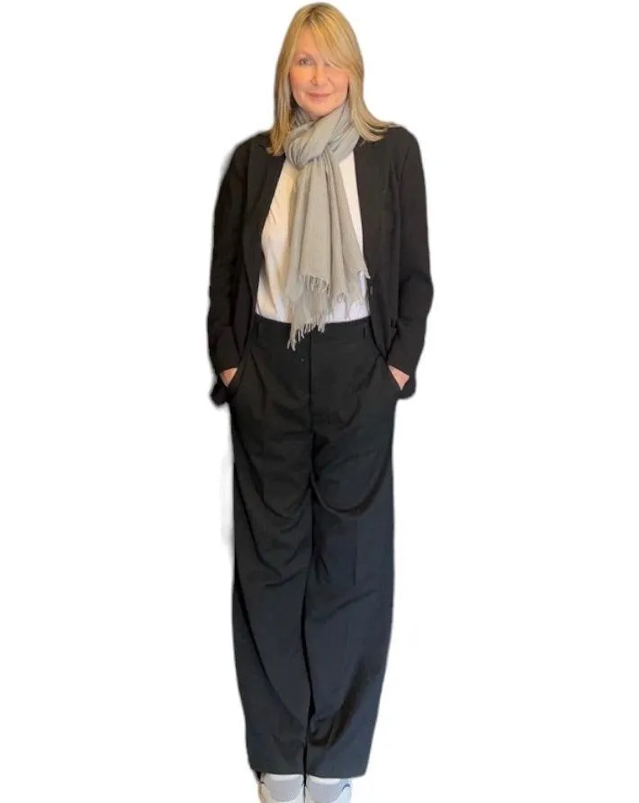 Cashmere Felted Hand-Woven Scarf - Soft Grey