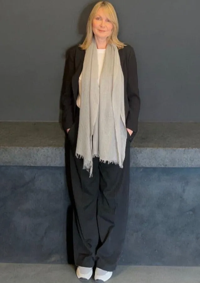 Cashmere Felted Hand-Woven Scarf - Soft Grey
