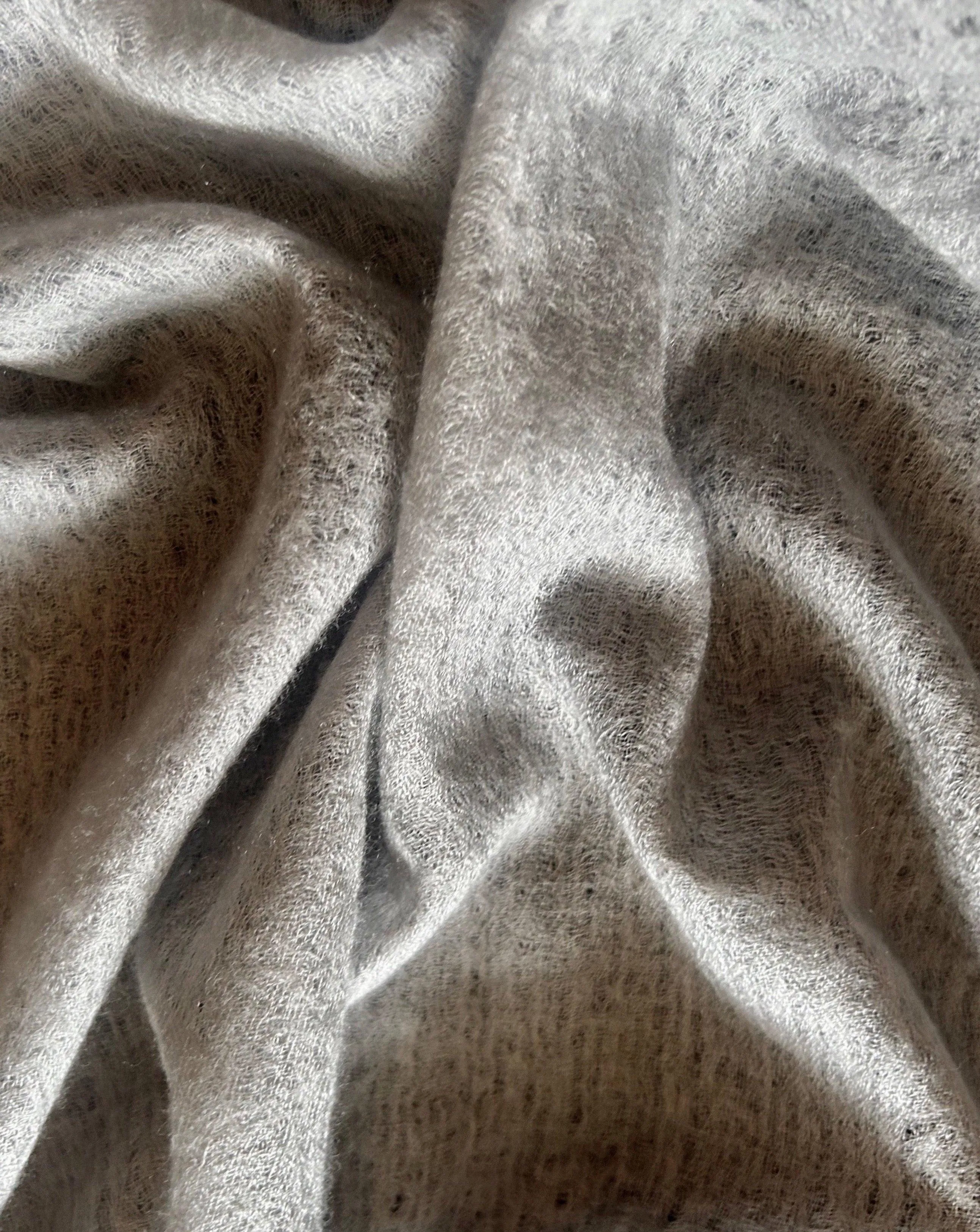 Cashmere Felted Hand-Woven Scarf - Soft Grey