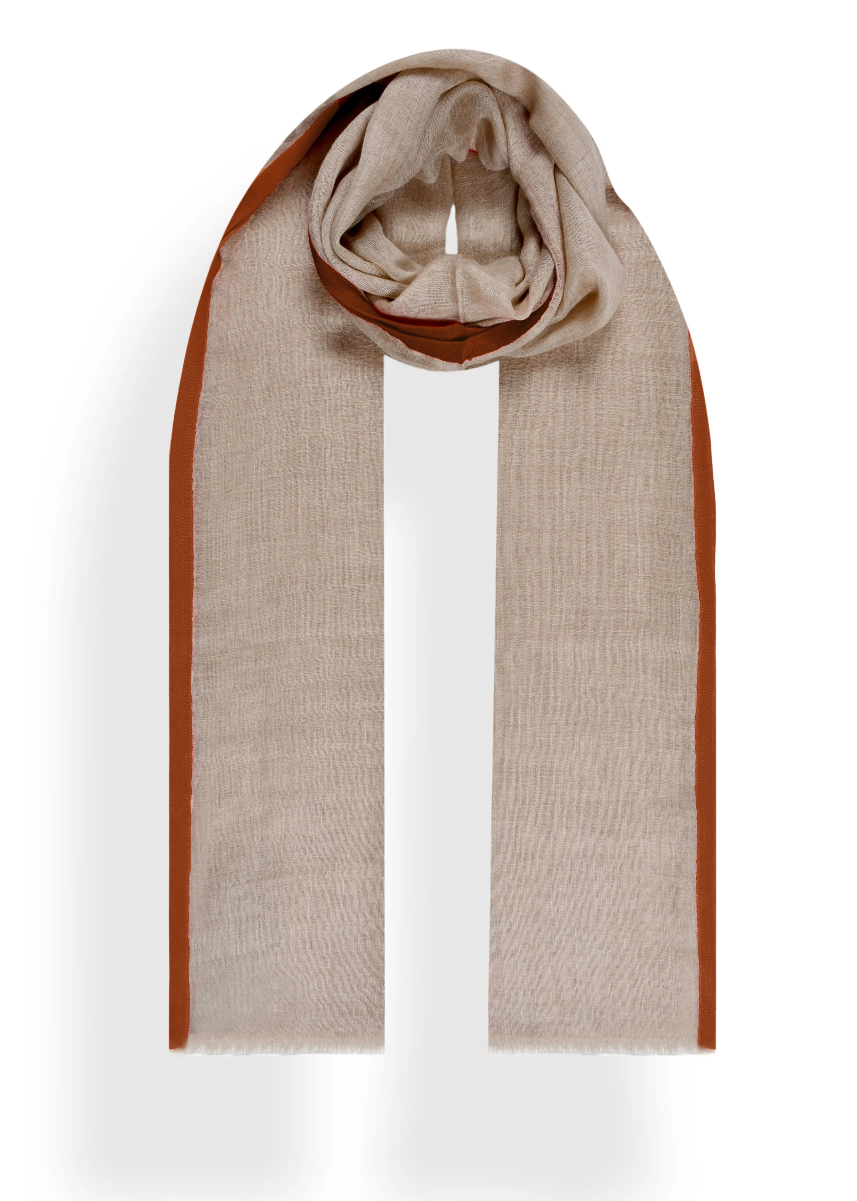 Cashmere Gauze Stole with Knitted Selvedge in Cashmere