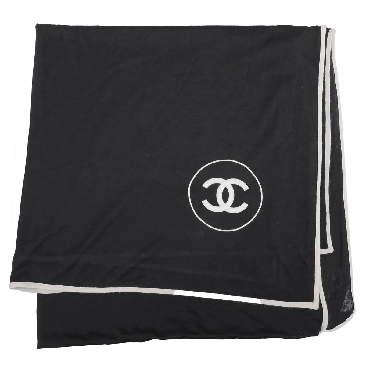 Chanel Bicolor CC Cashmere Silk Stole Scarf