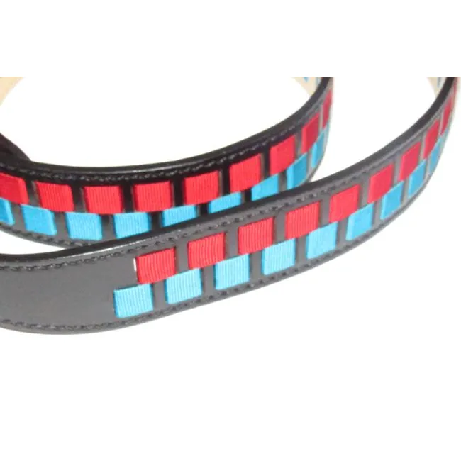 Fendi Blackredaqua Bluegold Leather And Buckles Belt