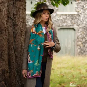 Grouse Misconduct Teal & Aubergine Classic Silk Scarf