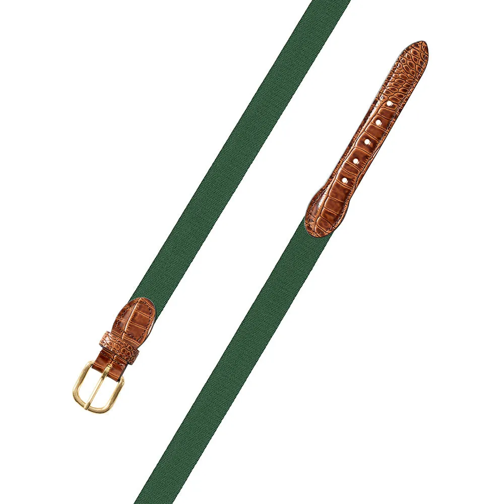 Hunter Green Surcingle Leather Tab Belt
