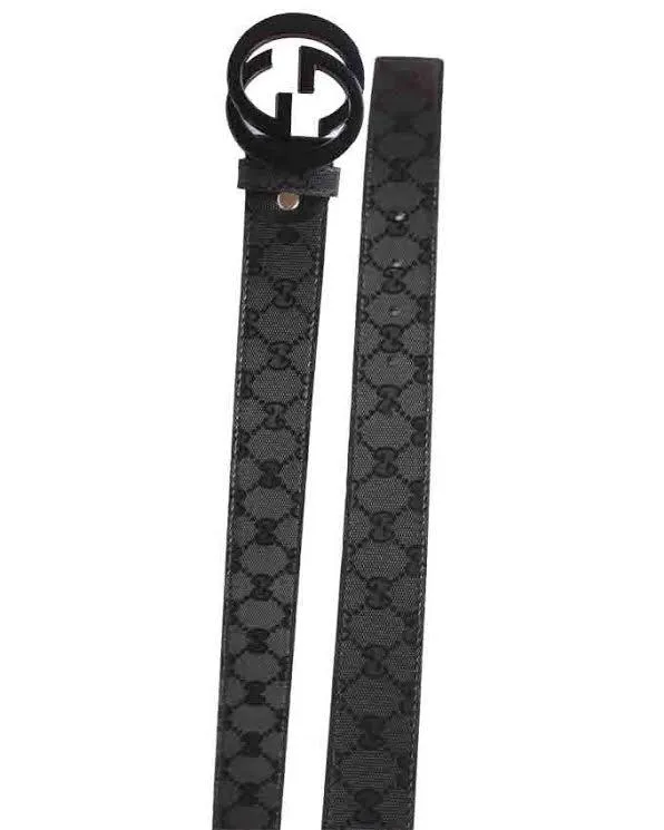 Interlocking G Belt Black Leather Imprime