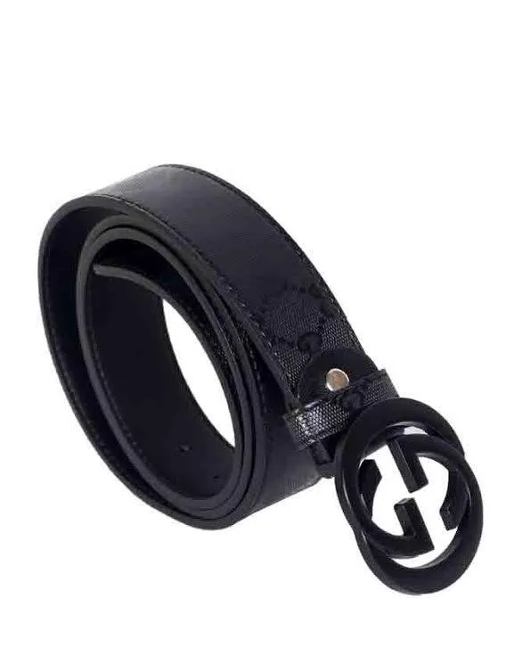 Interlocking G Belt Black Leather Imprime