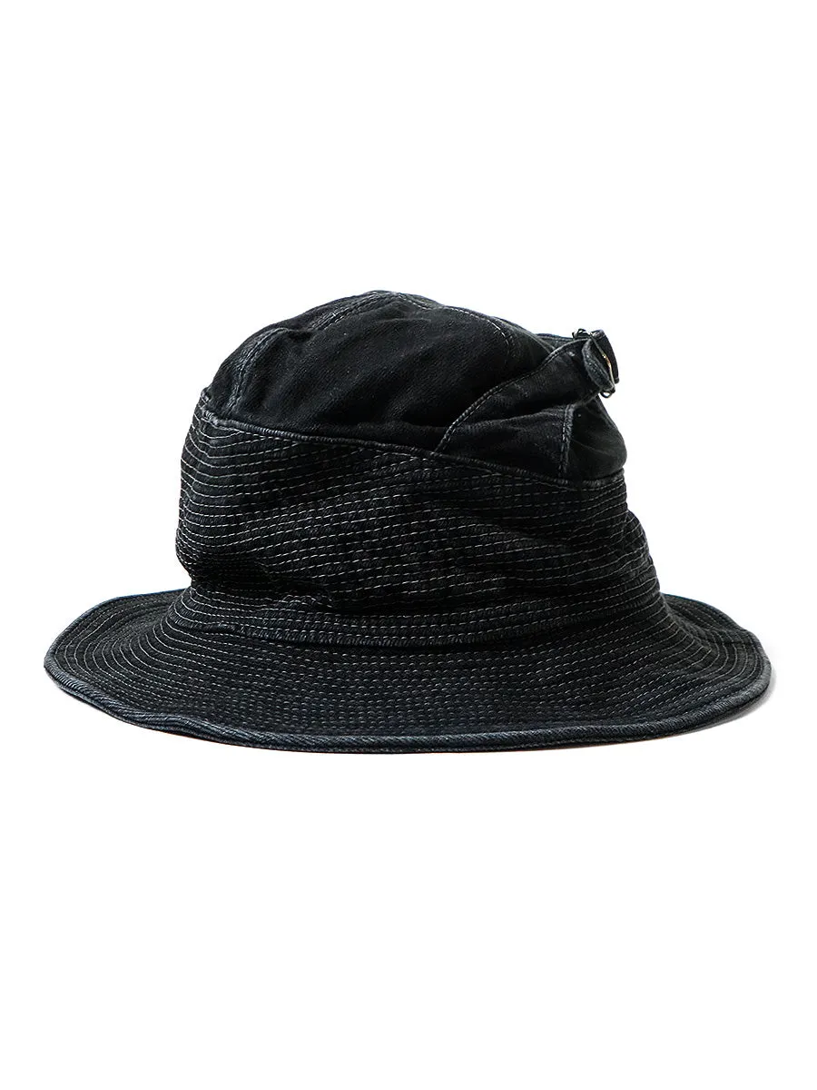 Kapital 11.5oz Denim The Old Man and The Sea Hat - Black