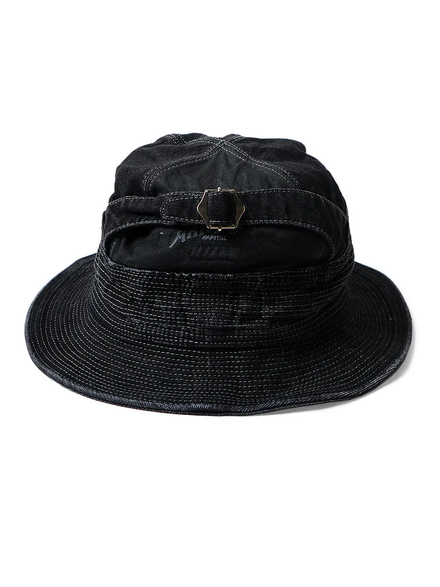 Kapital 11.5oz Denim The Old Man and The Sea Hat - Black