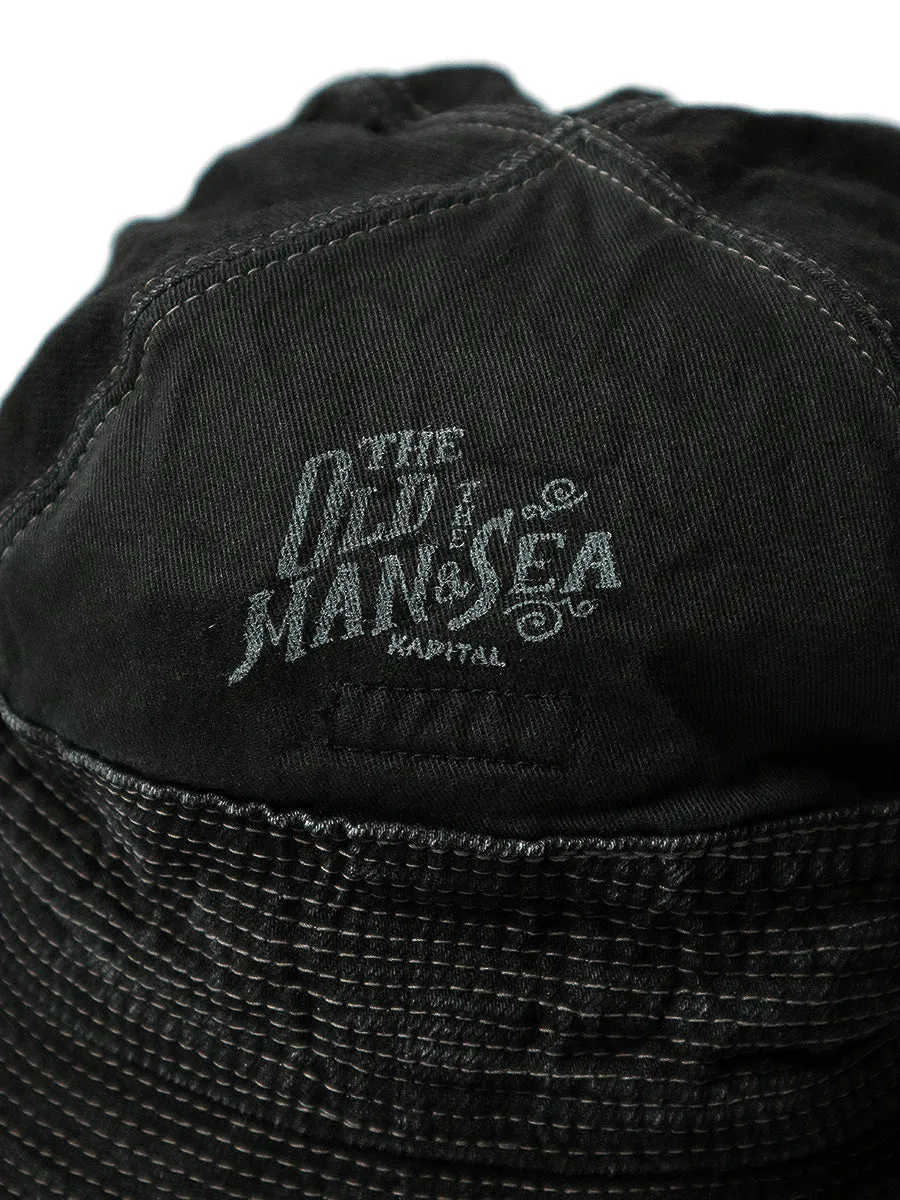 Kapital 11.5oz Denim The Old Man and The Sea Hat - Black