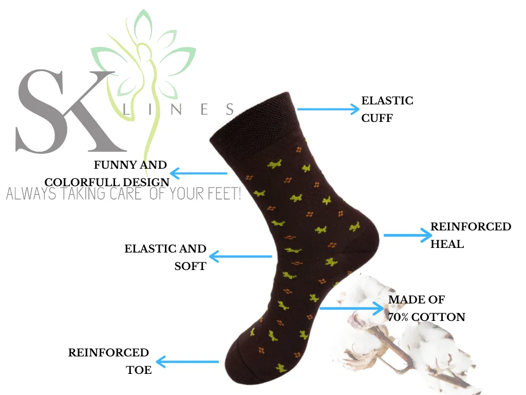 Men Cotton Soft Breathable Mid Calf Crew Socks (Pack of 3-pairs)