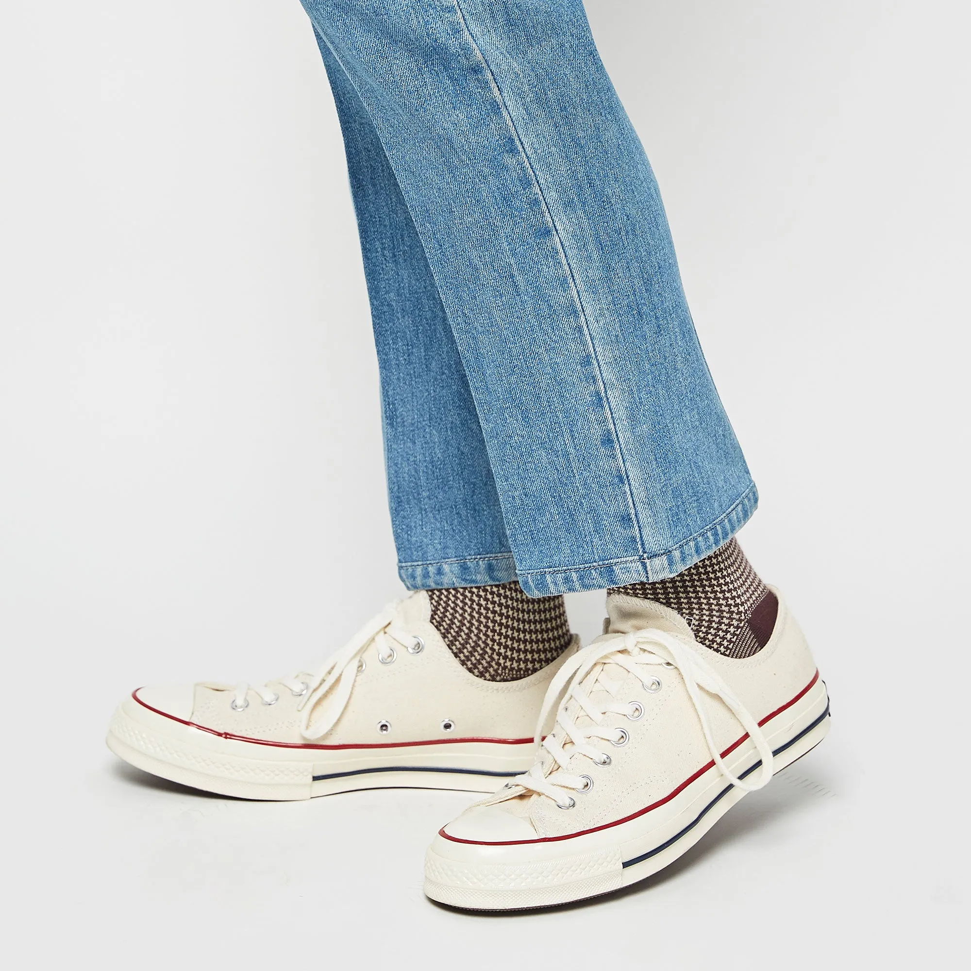 Men's Houndstooth Socks - Brown & White