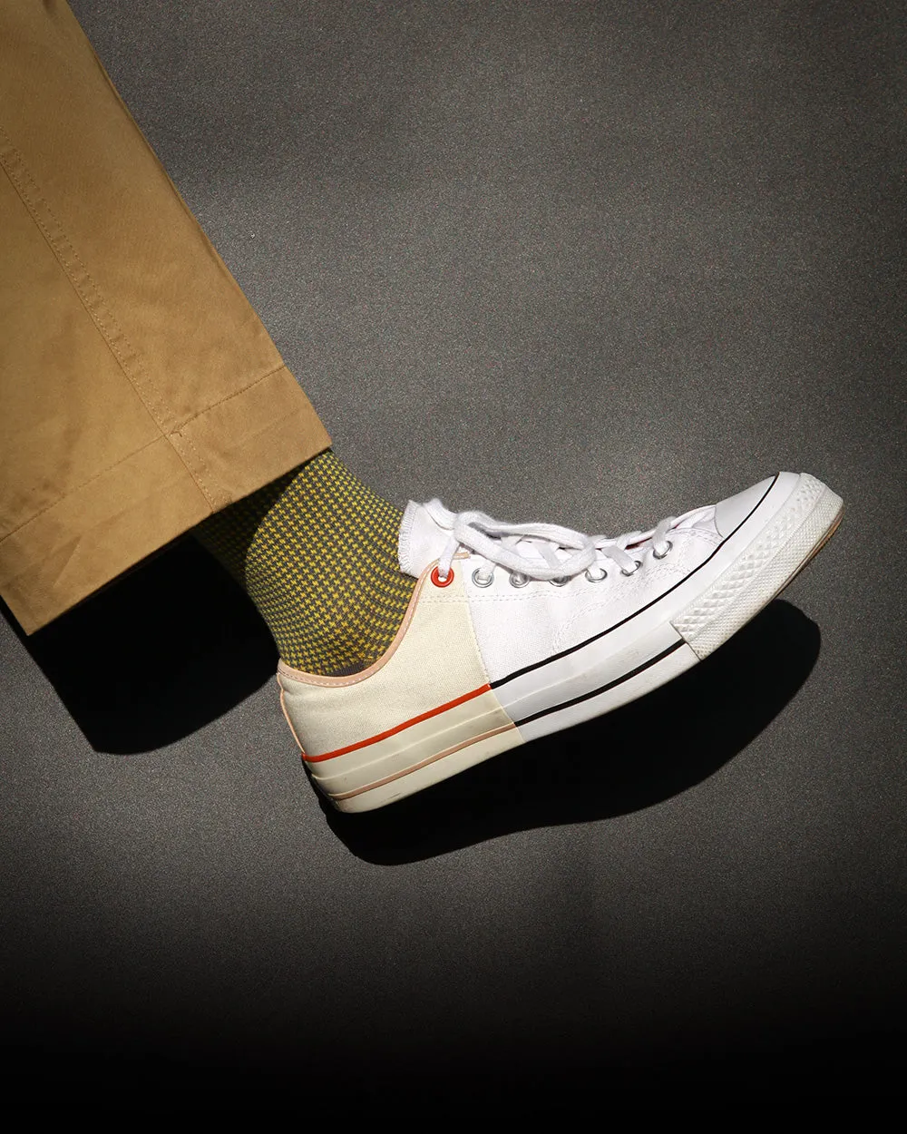 Men's Houndstooth Socks - Gray & Yellow