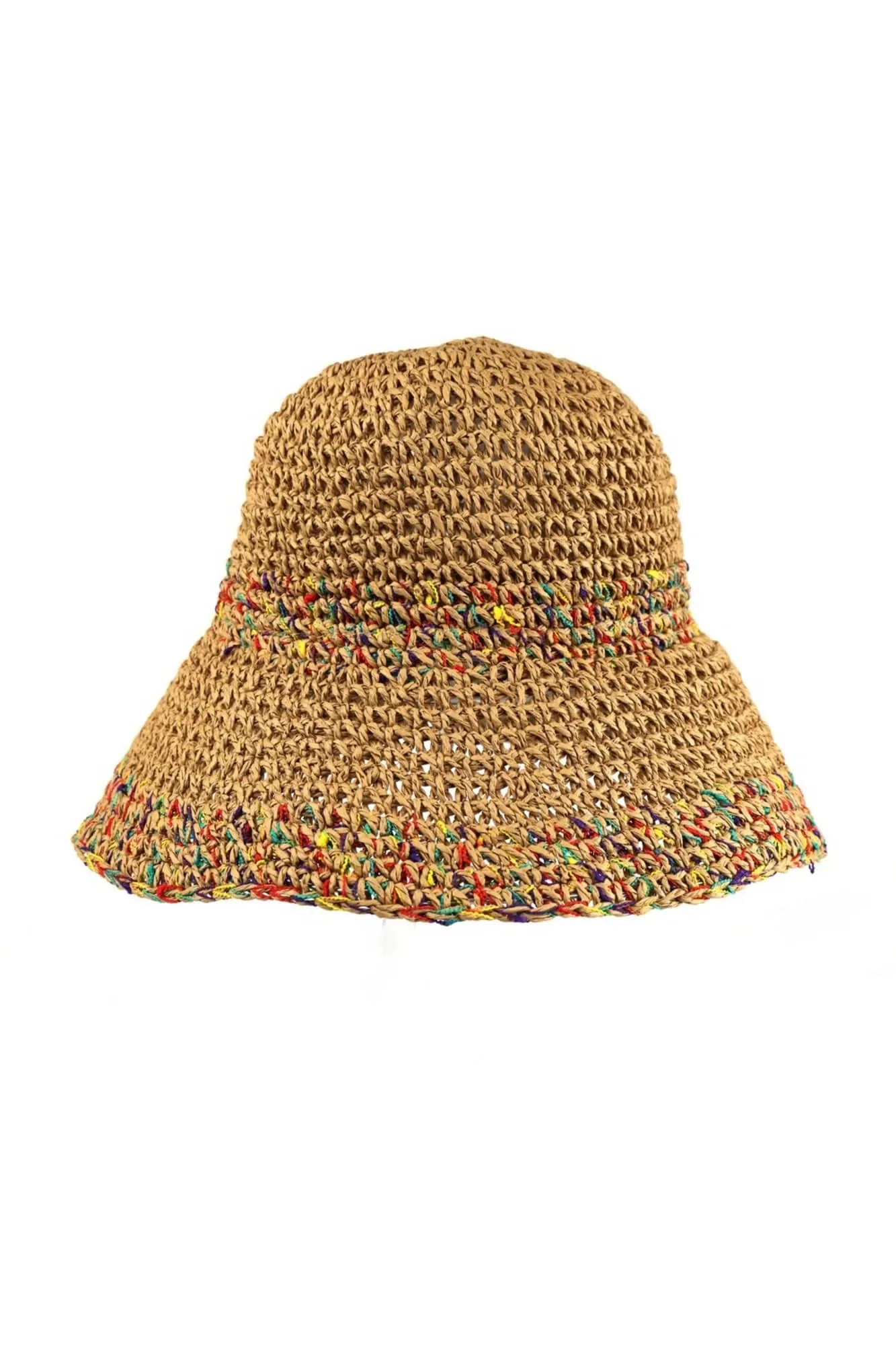 MH0152 Jazmine Multi Color Straw Bucket Hat