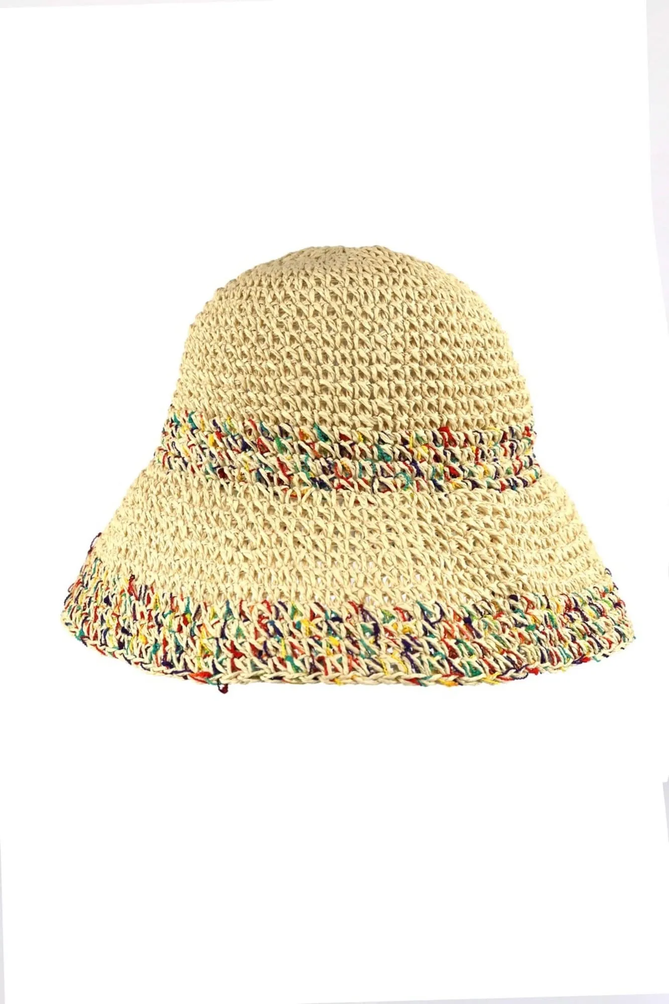 MH0152 Jazmine Multi Color Straw Bucket Hat