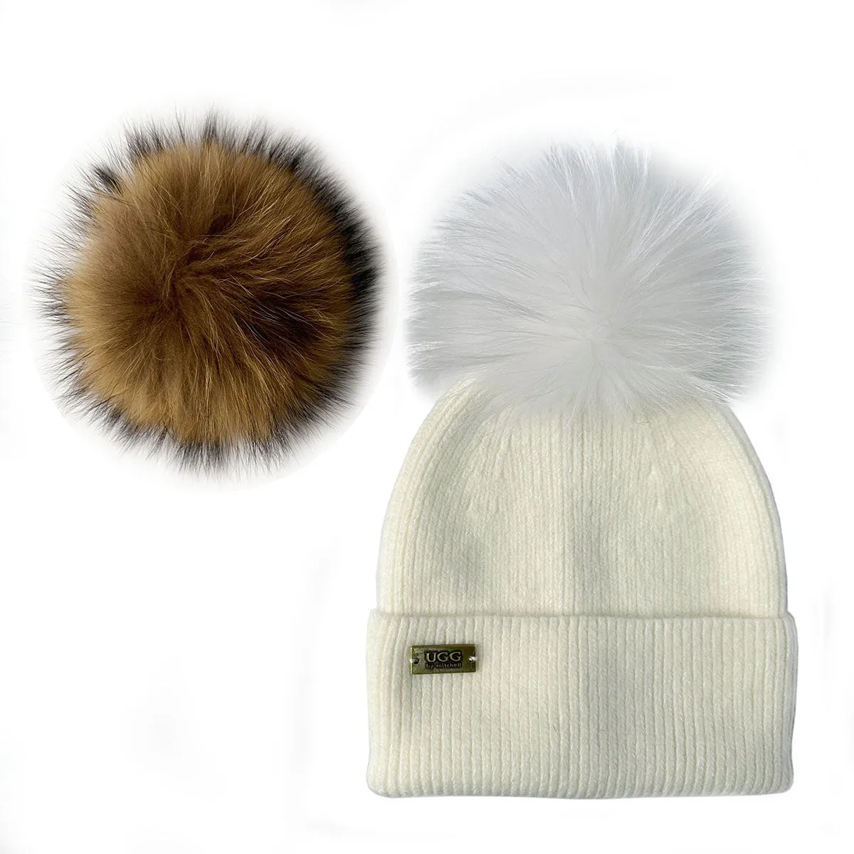 Mitchell-Y Pom Pom UGG Beanies 6P