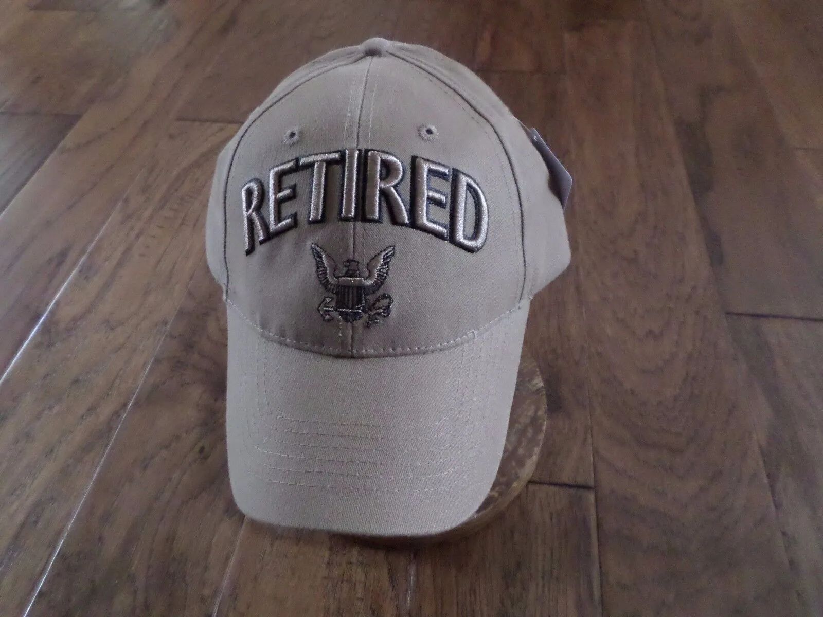 NEW U.S NAVY RETIRED COYOTE BROWN HAT 3D EMBROIDERED RAISED LETTERS BALL CAP