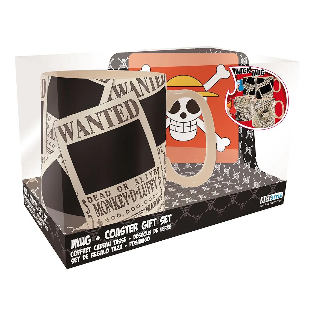 One Piece Heat Change Mug Wanted & Coaster Set