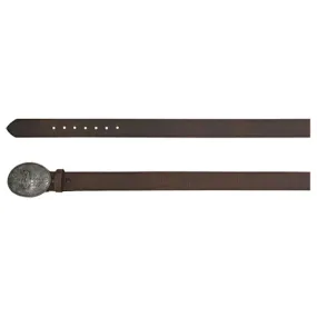 RED DIRT JUNIORS BELT BROWN OILED LEATHER W/LOGO BUCKLE