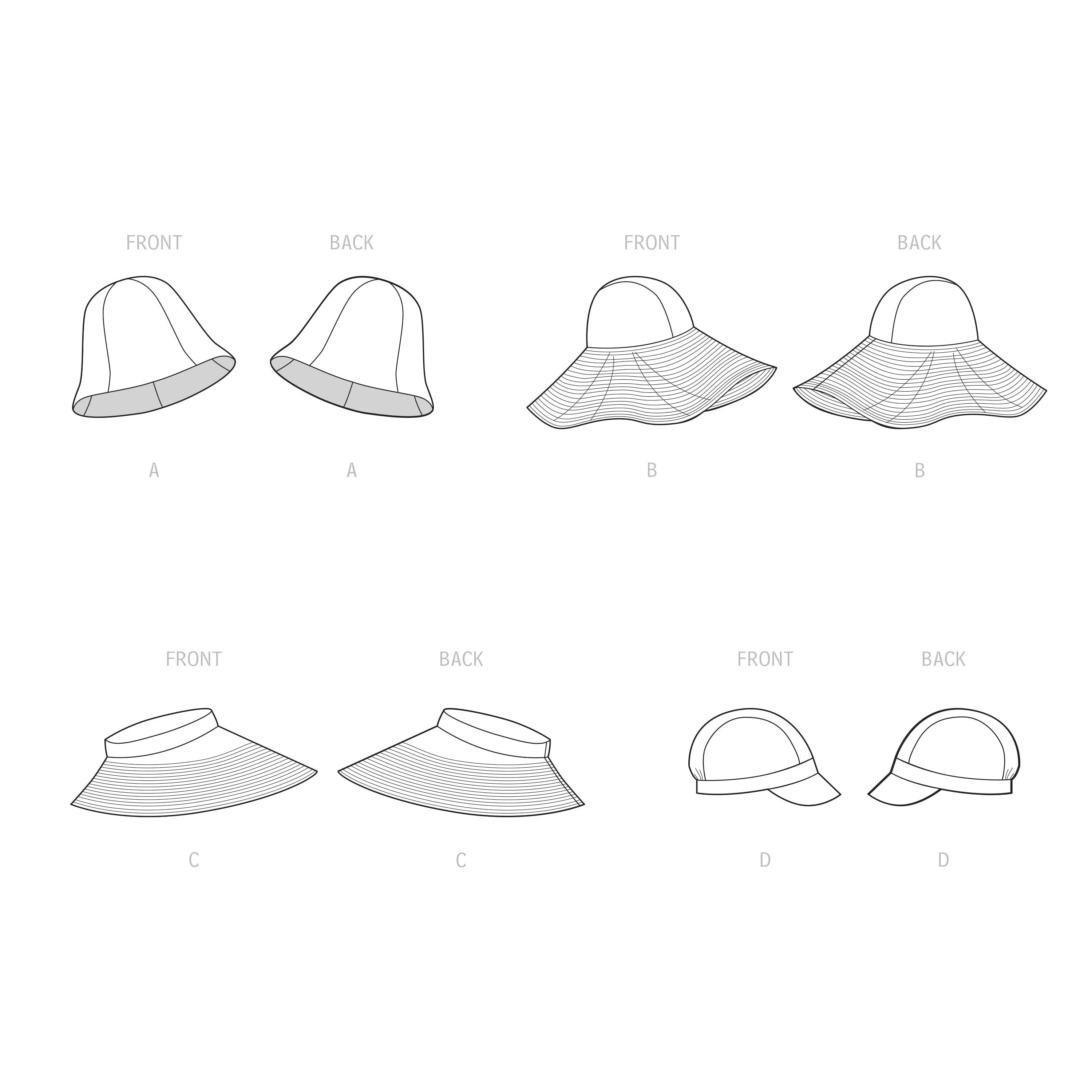 Simplicity 9505 Hats in Four Styles pattern