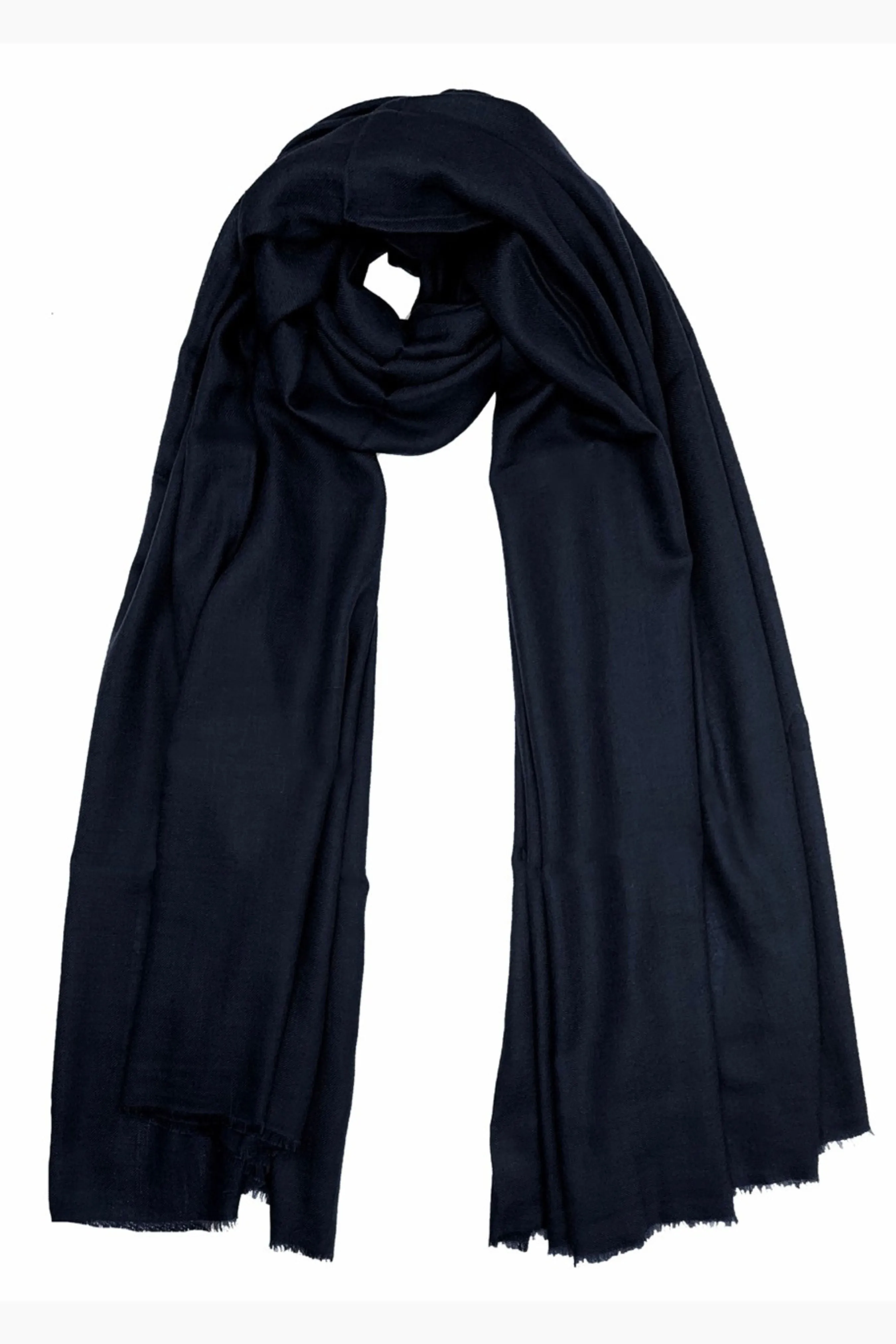 THE HANDSPUN AND HANDWOVEN CASHMERE SCARF | Navy Blue