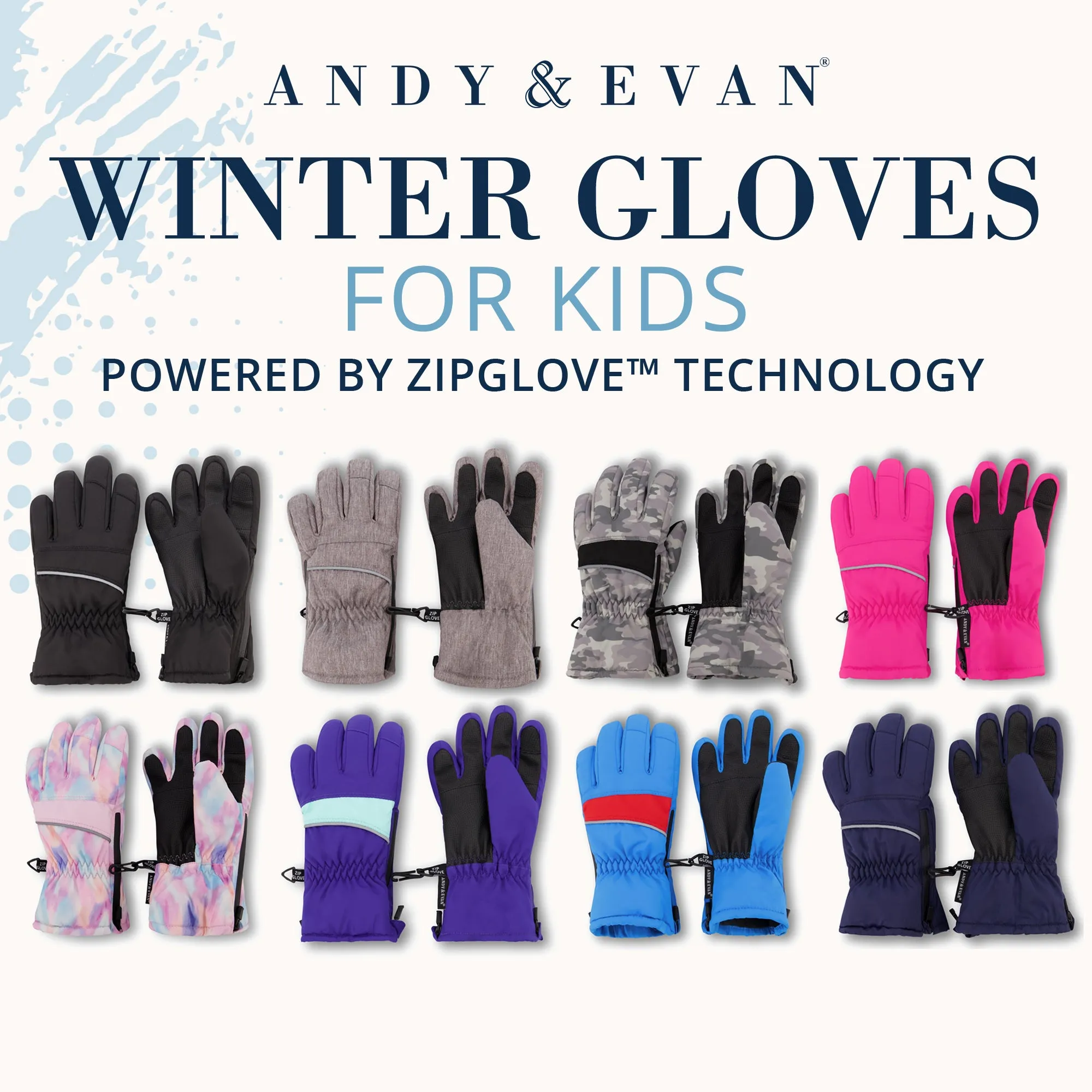 Winter & Ski Glove powered by ZIPGLOVE™ TECHNOLOGY | Pink Tie-Dye